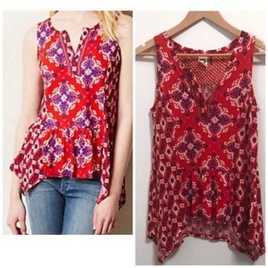 AKEMI+KIN Anthro Tribal Print Asymmetrical Top-XS